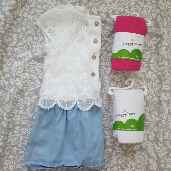 jumping beans Other - 4 Pairs of Tights Jumping Beans Pink,Gray,White